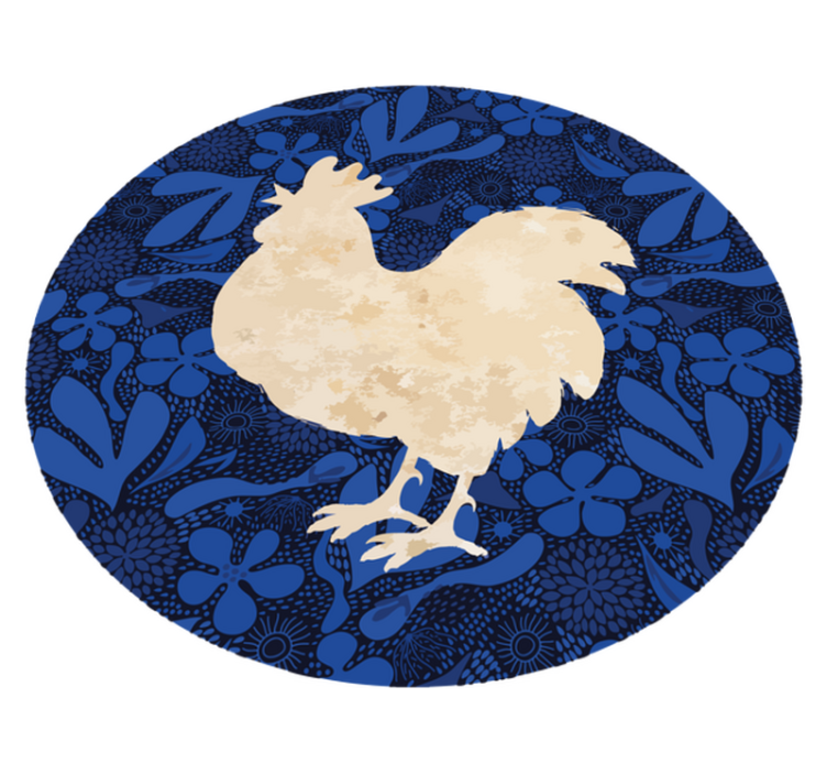 Tapis vinyle animal silhouette de coq - TenStickers