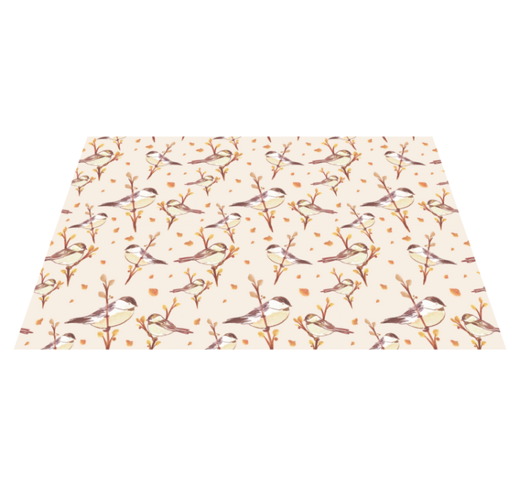 Tapis vinyle animal Oiseaux aquarella sur les branches - TenStickers