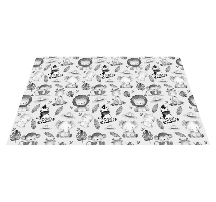 Tapis vinyle animal Animaux de zoo gris - TenStickers