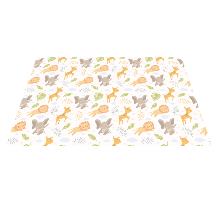 Tapis vinyle pour enfants adorables créatures de safari - TenStickers
