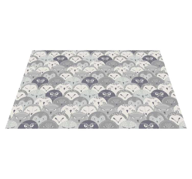 Tapis vinyle animal Hibou gris sur creepers style nordique - TenStickers