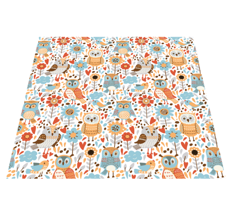 Tapis vinyle animal charmant motif de hibou - TenStickers
