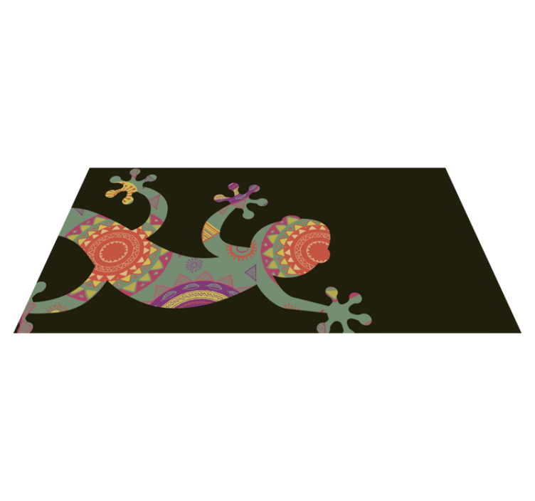 Tapis vinyle mandala lézard géométrique coloré - TenStickers