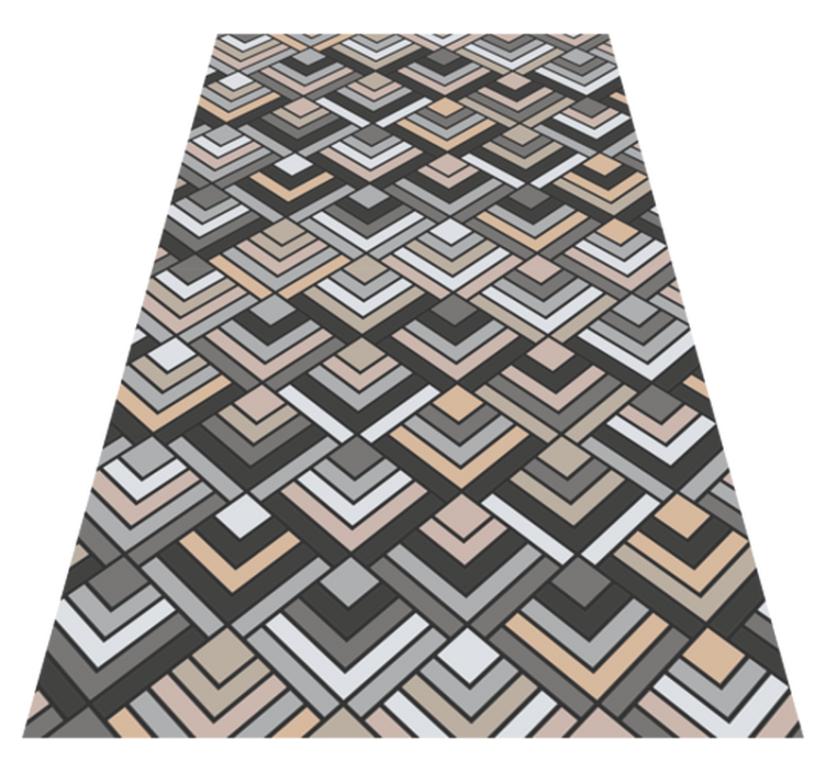 Tapis vinyle géométrique formes de chevrons superposées - TenStickers