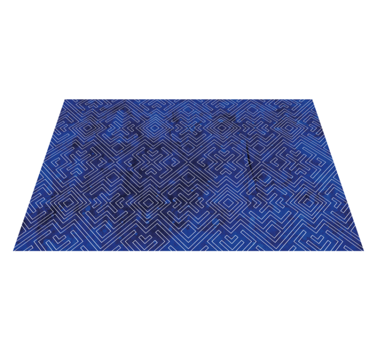 Tapis vinyle géométrique motif tribal bleu marine - TenStickers