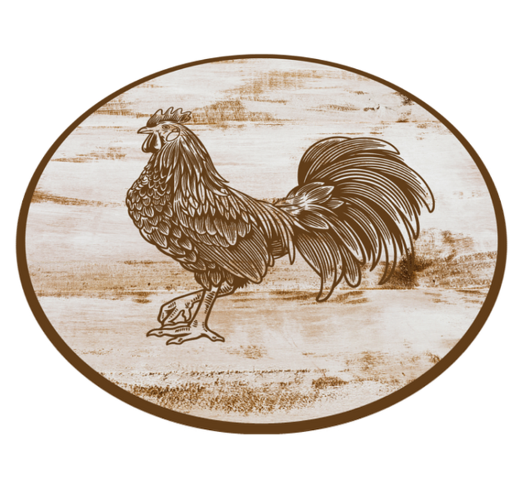 Tapis vinyle animal illustration de coq vintage - TenStickers