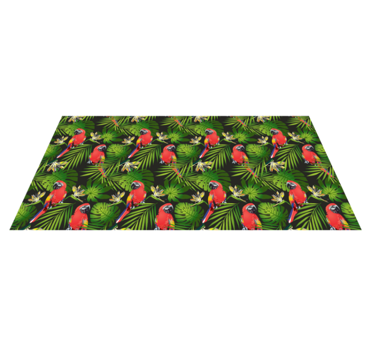 Tapis vinyle nature perroquets tropicaux verdure - TenStickers