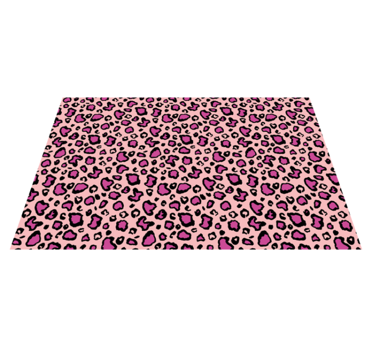 Tapis vinyle animal pois léopard roses - TenStickers