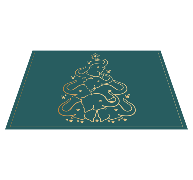 Tapis vinyle noël simulation d'arbre à éléphants - TenStickers