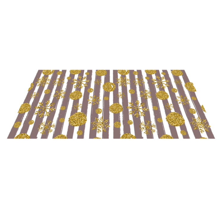 Tapis vinyle salon Flocons de neige dorés et rayures - TenStickers