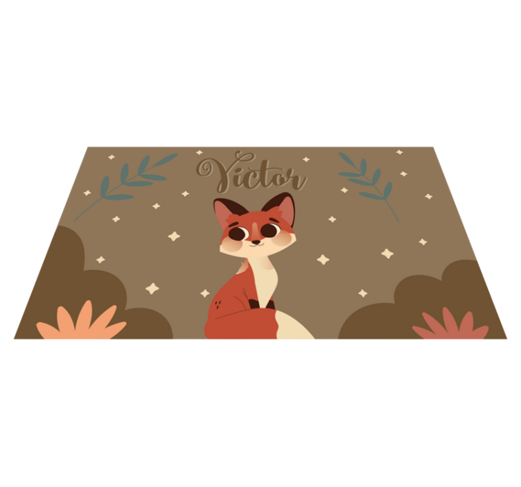 Tapis vinyle personnalisé conception de renard mignon - TenStickers