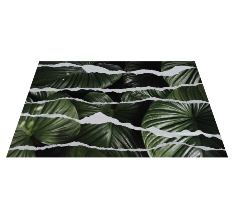 Tapis vinyle nature motif de feuille déchirée - TenStickers