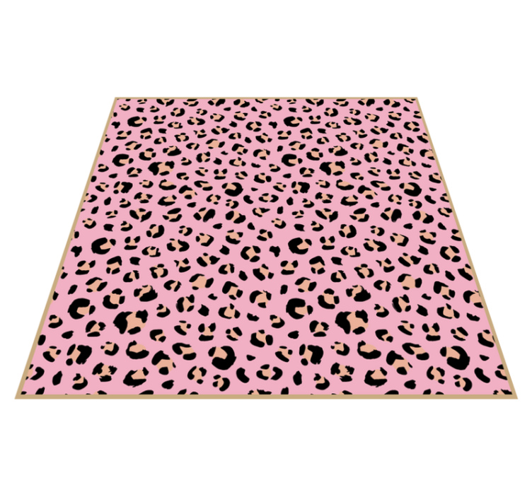 Tapis vinyle animal motif léopard rose chic - TenStickers