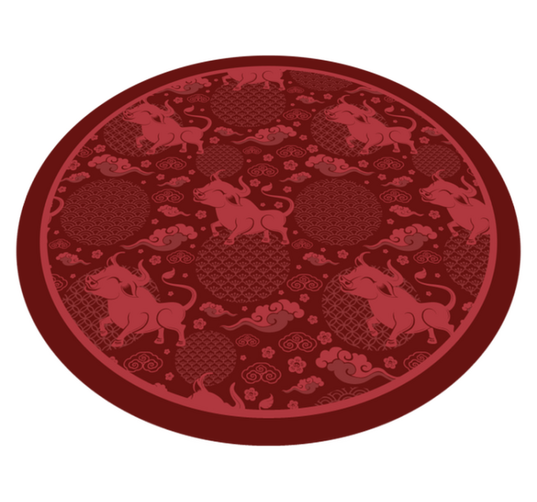 Tapis vinyle salon motif de bœuf ludique - TenStickers