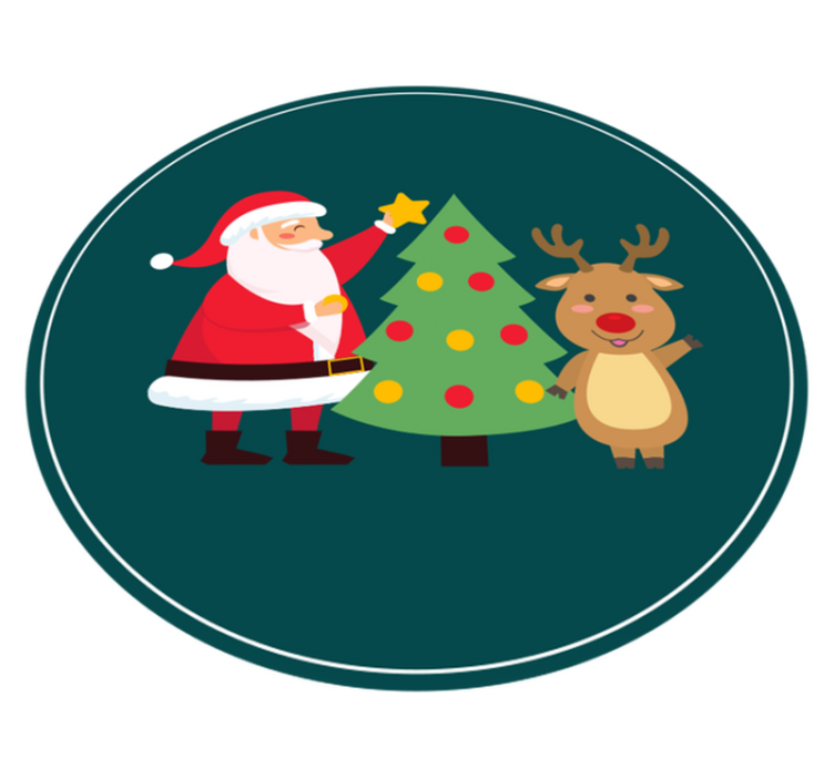 Tapis vinyle noël scène festive de noël - TenStickers