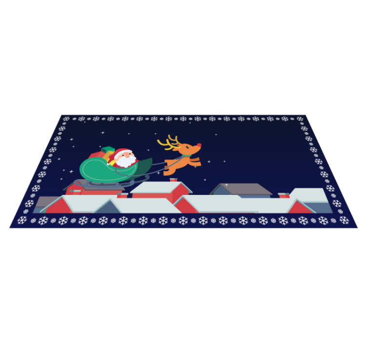 Tapis vinyle halloween promenade en traîneau du père noël - TenStickers