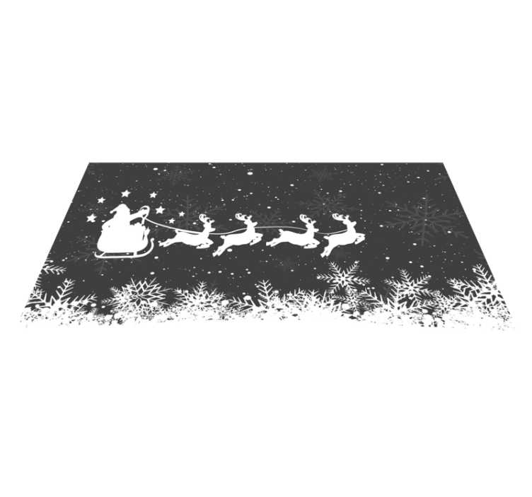 Tapis vinyle noël scène du traîneau du père noël - TenStickers