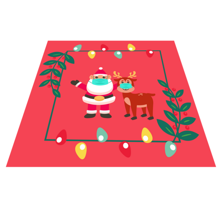Tapis vinyle noël charm de santa avec masque - TenStickers
