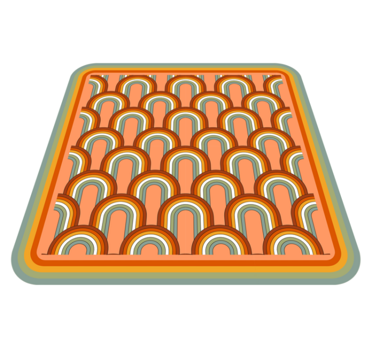 Tapis vinyle géométrique motifs d'arche colorés - TenStickers