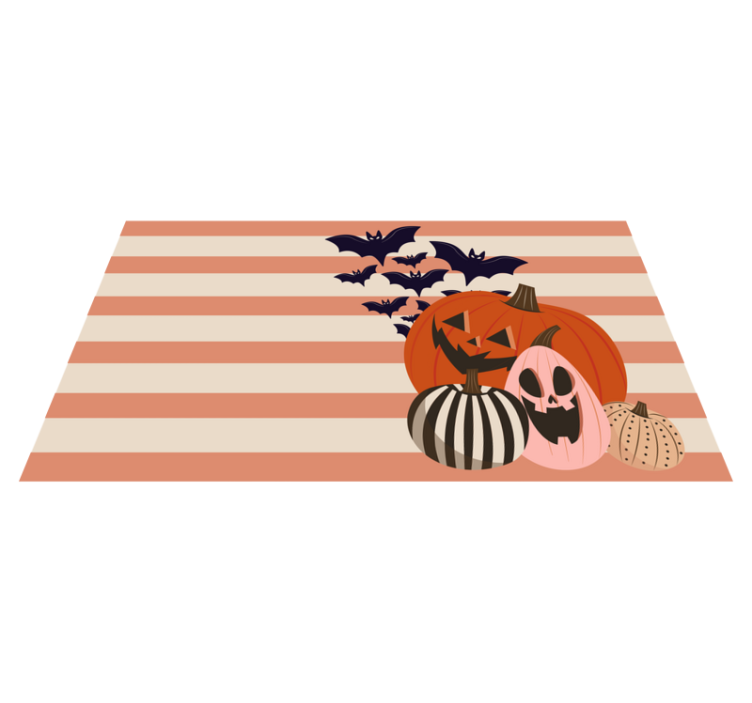Tapis vinyle halloween trio de citrouilles - TenStickers
