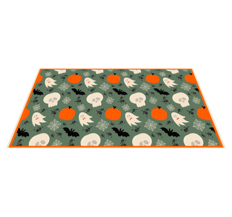 Tapis vinyle halloween motif de citrouille effrayant - TenStickers