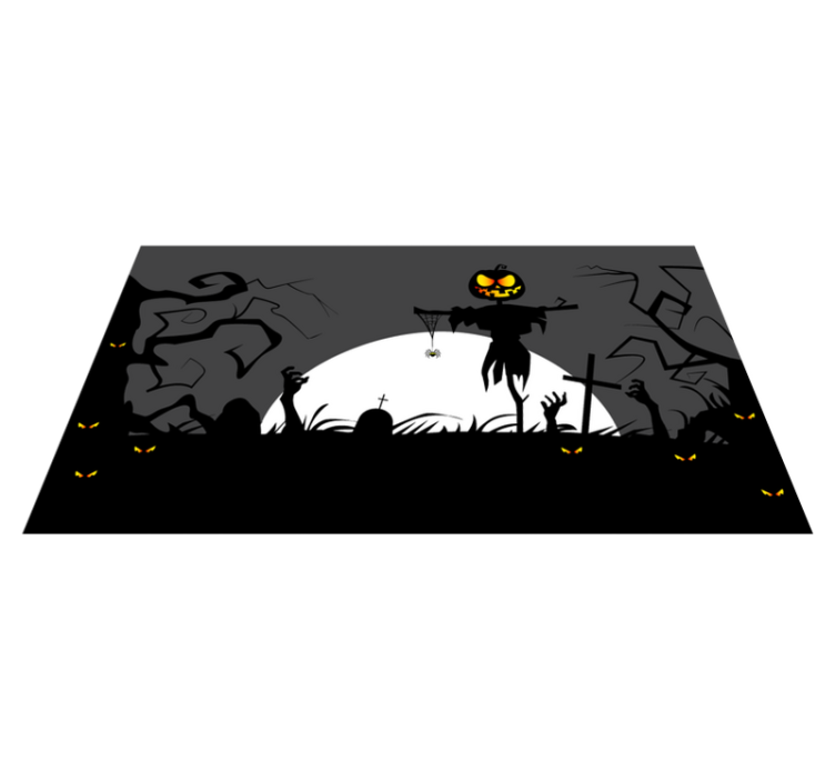 Tapis vinyle halloween décor de cimetière étrange - TenStickers