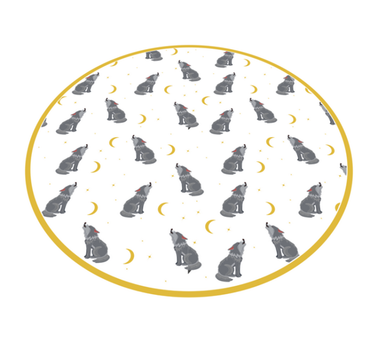 Tapis vinyle animal motif de lune de loup - TenStickers