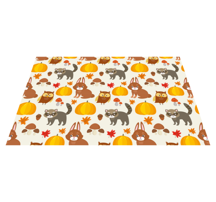 Tapis vinyle chambre bébé personnages animaux d'automne - TenStickers
