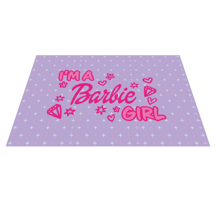 Tapis vinyle pour enfants je suis une barbie - TenStickers