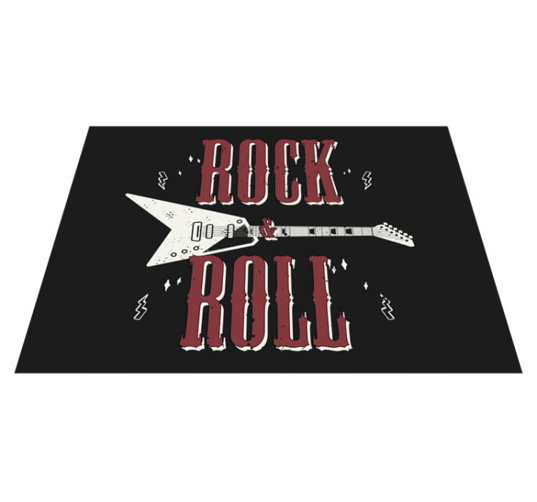 Tapis vinyle citation guitare électrique rock roll - TenStickers