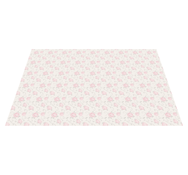 Tapis vinyle fleurs et plantes motif de rose délicat - TenStickers