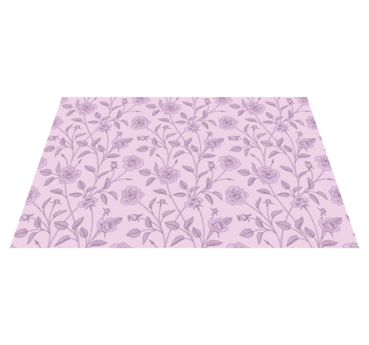 Tapis vinyle fleurs et plantes motif floral lavande - TenStickers