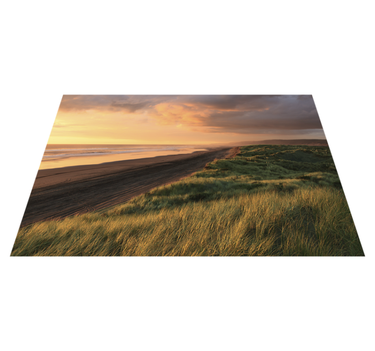 Tapis vinyle nature paysage de plage au coucher du soleil - TenStickers