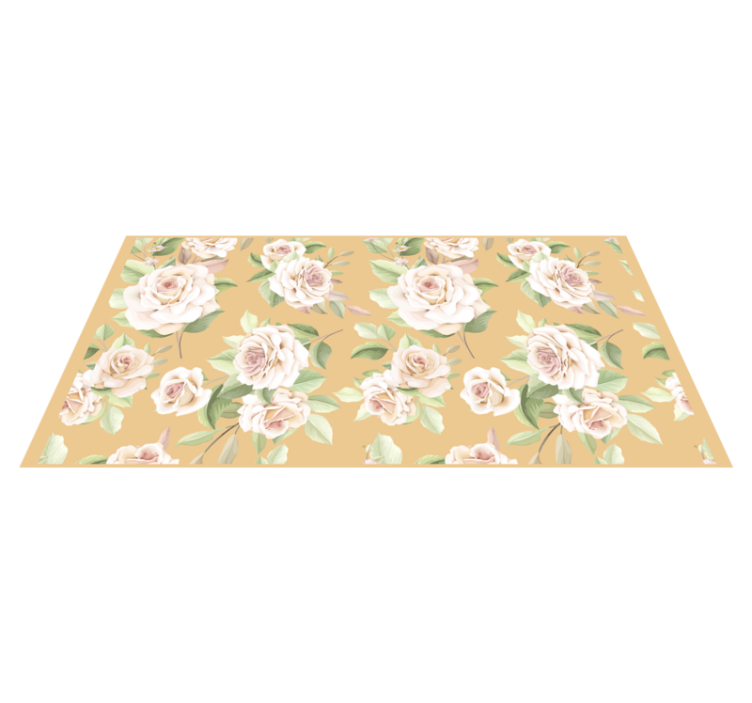 Tapis vinyle fleurs et plantes douce grâce fleurie - TenStickers