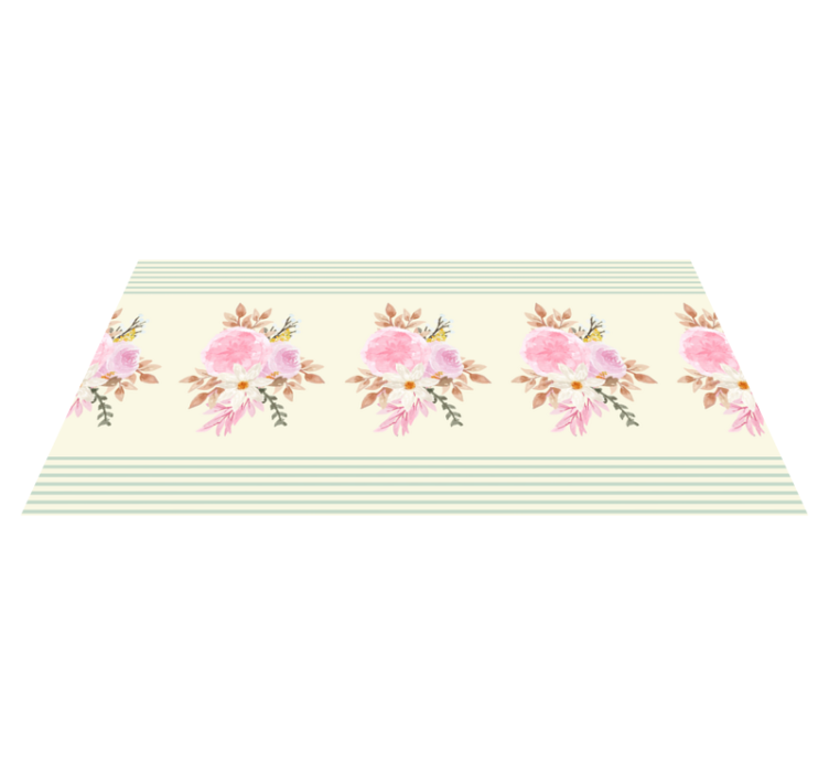 Tapis vinyle salle de bain composition florale douce - TenStickers