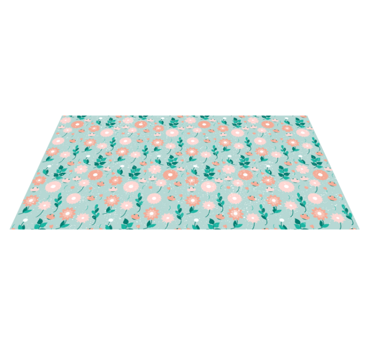 Tapis vinyle fleurs et plantes motif floral printanier - TenStickers
