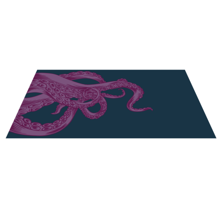 Tapis vinyle chambre Mer tentacule de poulpe violet - TenStickers