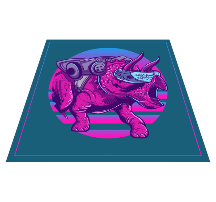 Tapis vinyle animal illustration de rhinocéros cybernétique - TenStickers
