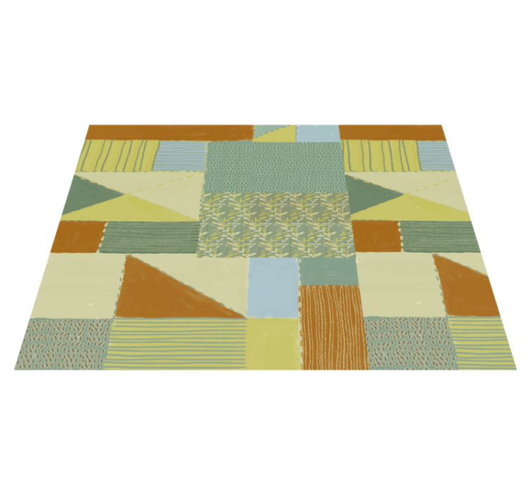 Tapis vinyle géométrique tapisserie patchwork géométrique - TenStickers
