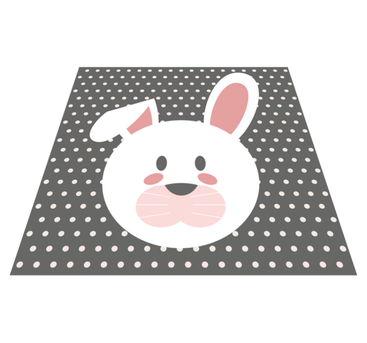 Tapis vinyle chambre bebe Lapin blanc fond gris - TenStickers