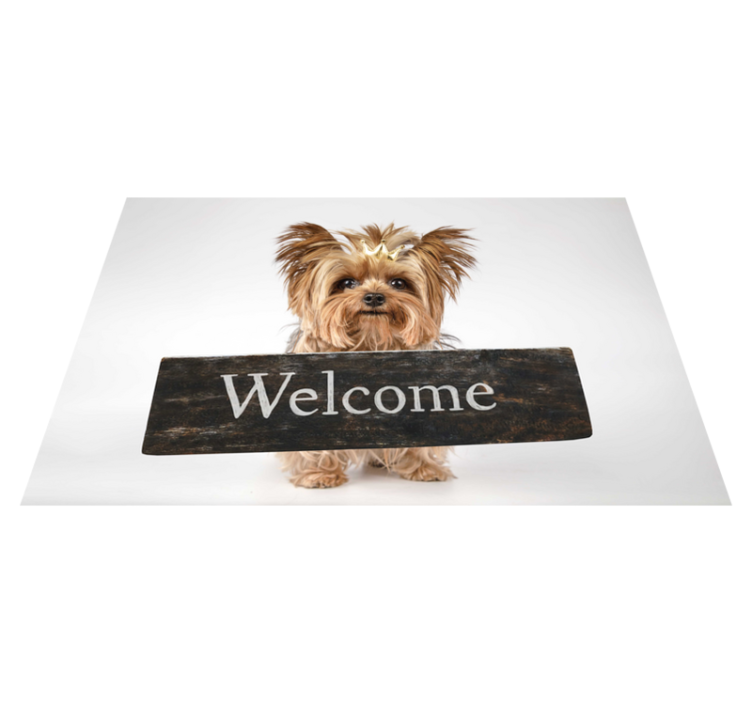 Tapis vinyle citation signe de bienvenue en fourrure - TenStickers