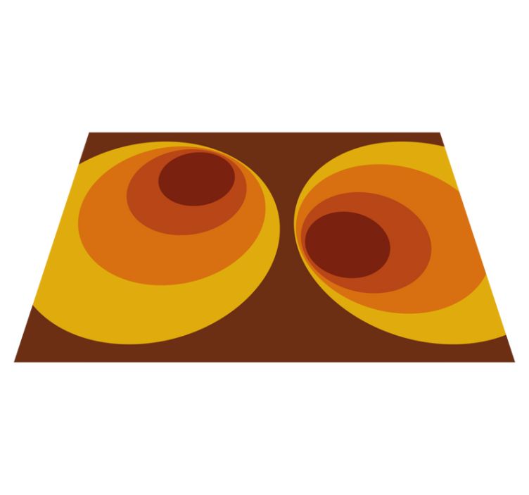 Tapis vinyle retro Motifs oranges circulaires des années 70 - TenStickers