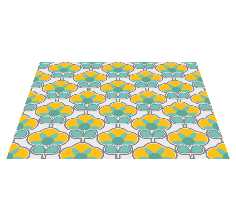 Tapis vinyle géométrique motif floral géométrique - TenStickers