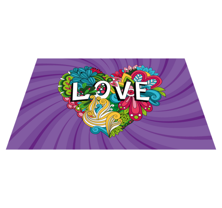 Tapis vinyle citation illustration d'amour coloré - TenStickers
