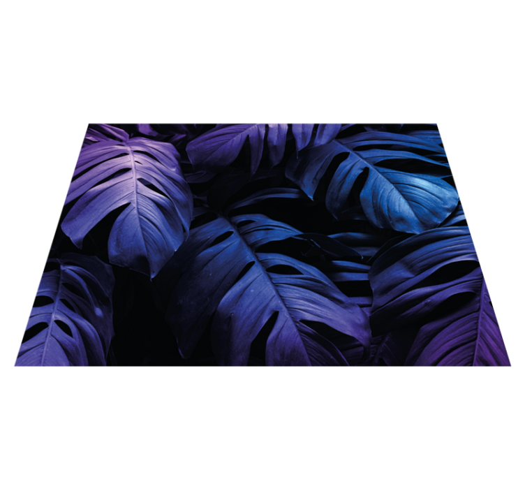 Tapis vinyle fleurs et plantes tropicales tons violets - TenStickers