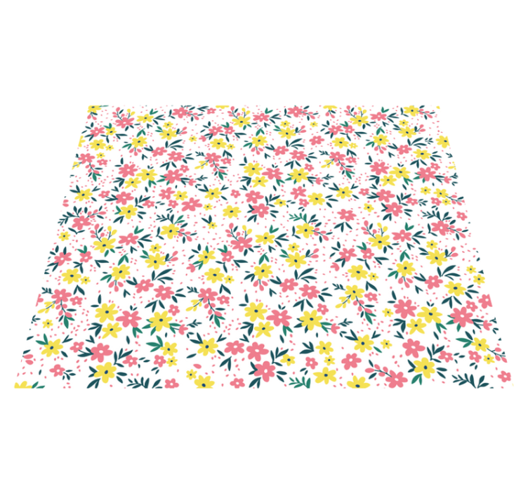 Tapis vinyle fleurs et plantes toile florale de printemps - TenStickers