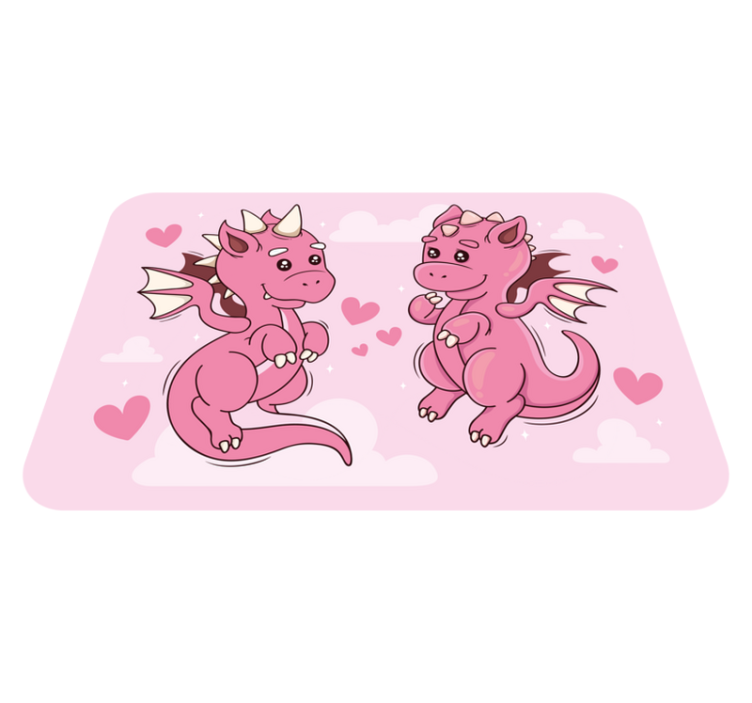 Tapis vinyle pour enfants duo de dragons ludique - TenStickers