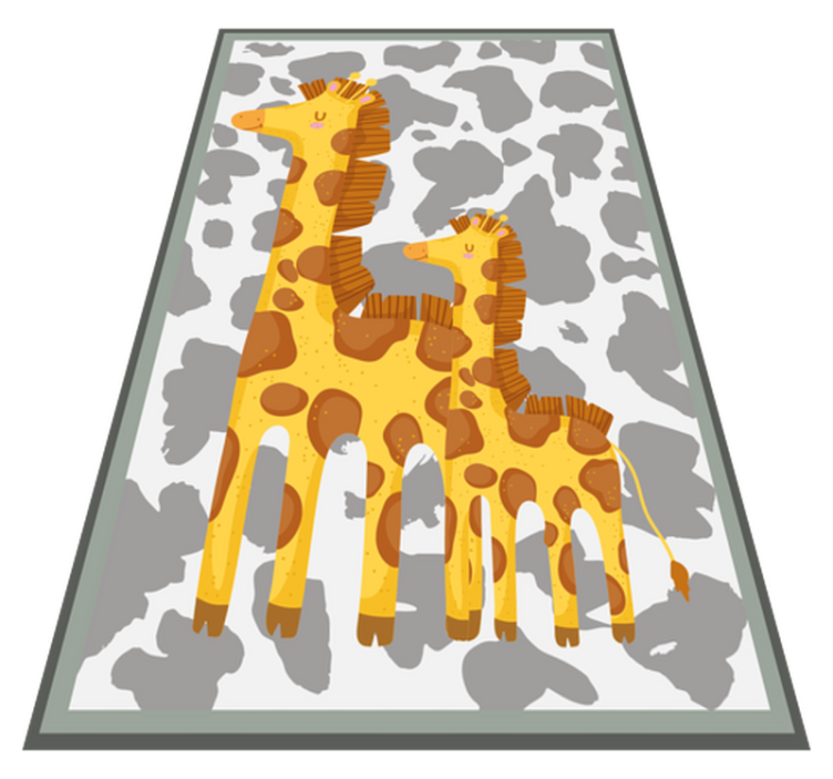 Tapis vinyle pour enfants motif famille girafe - TenStickers
