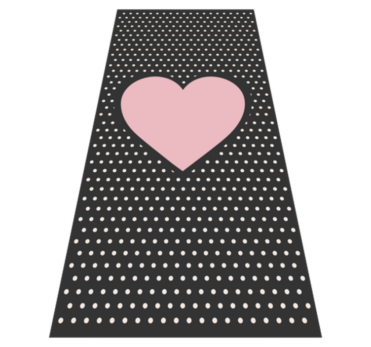 Tapis vinyle motif à pois avec cœur - TenStickers
