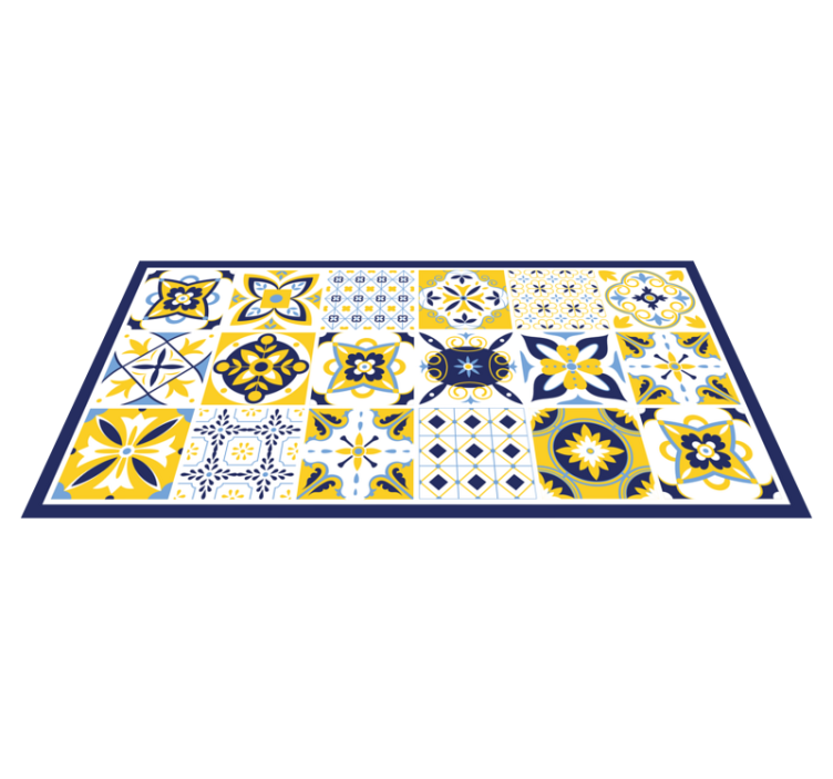 Tapis vinyle carreaux Style portugais bleu - TenStickers